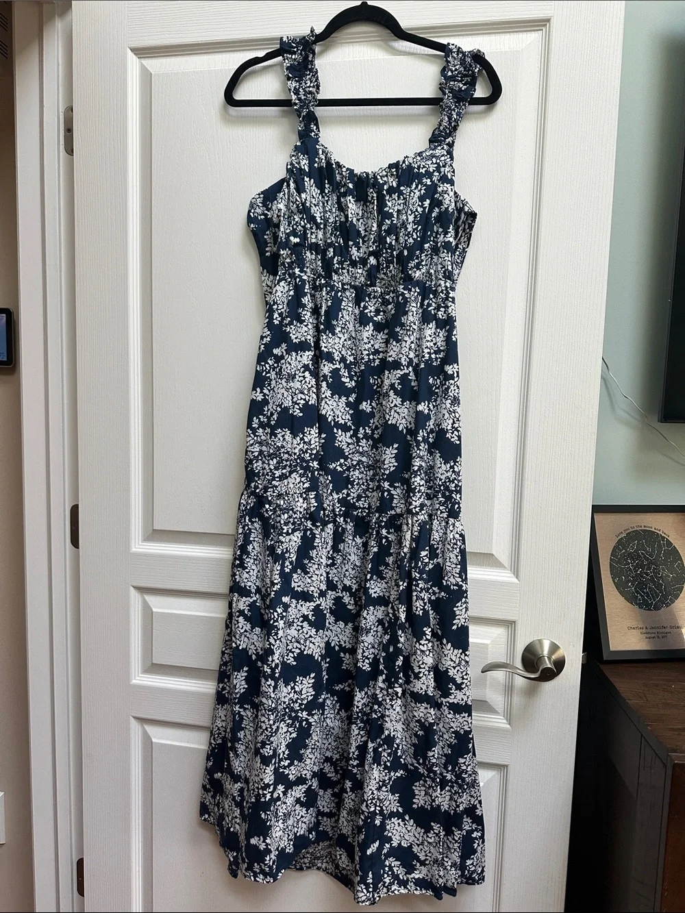 Abercrombie & Fitch Navy and White Floral Maxi Dress